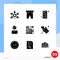 Pictogram Set of 9 Simple Solid Glyphs of supporter, service, swimming, people, share mobile