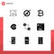 Pictogram Set of 9 Simple Solid Glyphs of web, swap, money, change, crypto currency