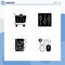 Pictogram Set of Simple Solid Glyphs of checkout, fiction, basic, setting, science