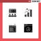 Pictogram Set of Simple Solid Glyphs of lecture, tab, income, coins, browser