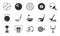 Pictogram sport equipment related icons set