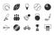 Pictogram sport equipment related icons set