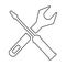 Pictogram support repair tools sign icon