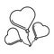 Pictogram three balloons form heart design