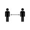 pictogram of two people observing social distance