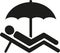 Pictogram vacation - Man on lounger under parasol