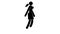 Pictogram woman icon is walking happily with bouncing gait