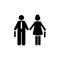 Pictogram of woman, man, jobless icon