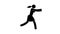 Pictogram woman runs with arms outstretched