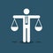 Pictogramm of justice scales. Choice, balance concept. Icon, vector.