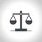 Pictogramm of justice scales. Choice, balance concept. Icon, vector.