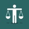 Pictogramm of justice scales. Choice, balance concept. Icon, vector.