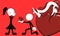 Pictograms love stick boy and girl background