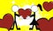Pictograms love stick boy and girl background2