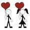 Pictograms love stick man and girl