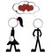 Pictograms love stick man and girl