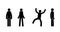 Pictograms people express their joy, success, achievement, victory