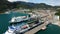 Picton & Ferry Terminal Aerial Panorama in Marlborough Sounds, Strait Feronia and Kaitaki