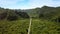 Pictorial Aerial Panorama Wide Green Valley Crossed by Highway