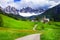 Pictorial Alpine scenery - Dolomites mountains, North of Italy