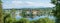 Pictorial bavarian landscape with view to lake Seeon and cloister