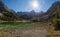 Pictorial lake seebensee, hiking area zugspitze