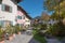 Pictorial tourist resort Mittenwald, pedestrian area in the old town