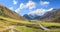 Pictorial valley ground and sertig village in autumn. Swiss alps