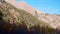 Picturasque view of Dombai mountains with bright blue sky at background. Warm autumn weather in mountains.