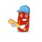 Picture of acinetobacter bacteria cartoon character playing baseball