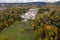 Picture of an aerial view with a drone of the Walhalla building in ancient Greek architecture as a memorial for important persons