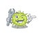 A picture of bacteria coccus mechanic mascot design concept