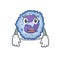 A picture of basophil cell showing afraid look face