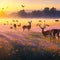 A picture of a beautiful herd of deer,AI generated