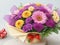 Picture of a beautifully arranged bouquet of colorful flowers