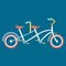 picture of a bicycle with two saddles. Vector illustration