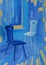 Picture `Blue Chairs`. Canvas, oil