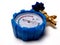 Picture of blue pressure gauge, tool that usualy used by technician to measure gas pressure
