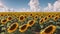 A Picture Of A Boldly Experimental Image Of A Field Of Sunflowers AI Generative
