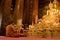 Picture of a buddhist monk meditating in Wat Bovoranives, Bangkok, Thailand.
