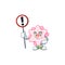 A picture of Cartoon mascot of chinese pink flower rise up a broad