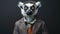 Picture a charming monkey dressed in an elegant suit, complete with a stylish tie, Ai Generated