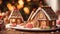 A picture of a cheerful gingerbread house decorated with icing and candy.