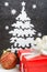 Picture Christmas tree made of artificial snow