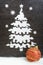 Picture Christmas tree made of artificial snow