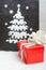 Picture Christmas tree made of artificial snow