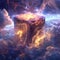 Picture a cloud cube with ethereal wisps, creating a dreamy visual. Ai Generated