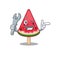 A picture of cool mechanic watermelon ice cream cartoon character design