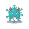 A picture of corona zygote virus in devil cartoon design