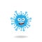 A picture of coronavirus bacteria cartoon design style with smile expression. Mascot logo design